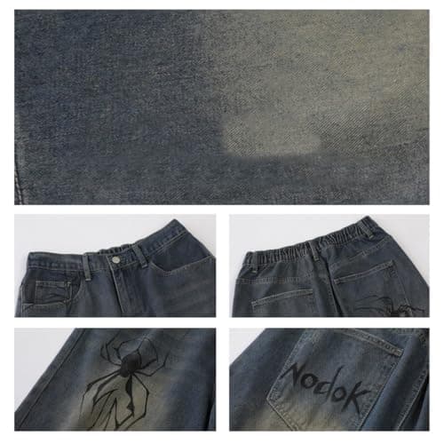 Y2K Jean Jorts Grunge Spider Shorts