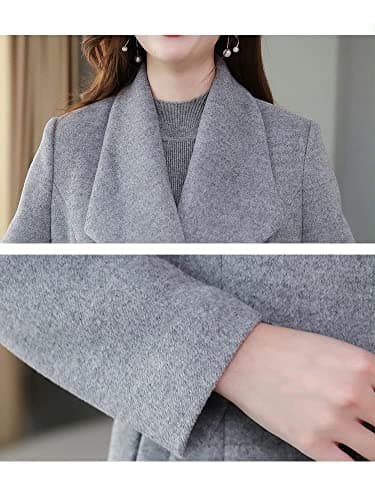 Women's Vintage Double Breasted Long Wool Pea Coat