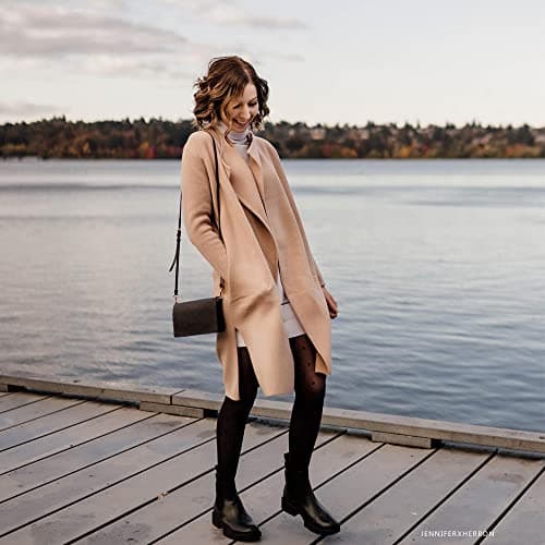 CHICWISH Women's Elegant Open Front Knit Coat Cardigan