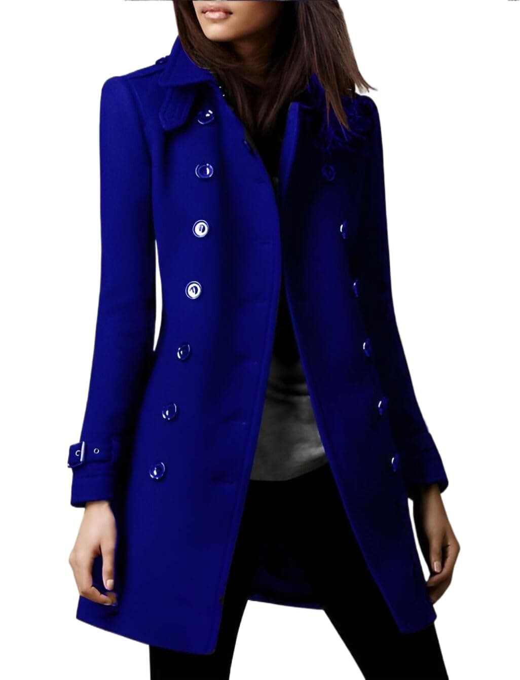 Trendy Double Breasted Wool Coat for Women, Fall/Winter Pea Coat