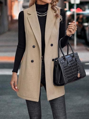 Sleeveless Tweed Vest for Women: Fall Outerwear