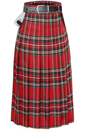 Sangtree Girls A-Line Pleated High Waist Fashion Skirt