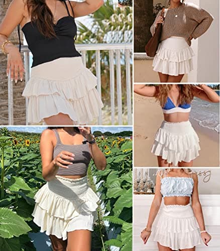 High Waist Ruffle Mini Skirt Women's Fashion