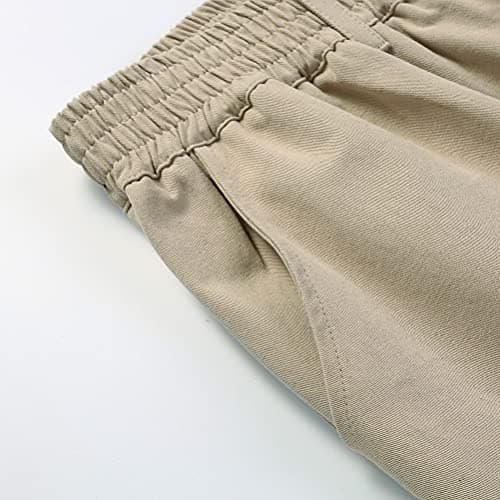 Men's Casual Twill Pants with Elastic Waist