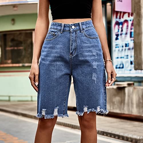 Sumleno Women's High Waist Y2k Denim Jorts Shorts