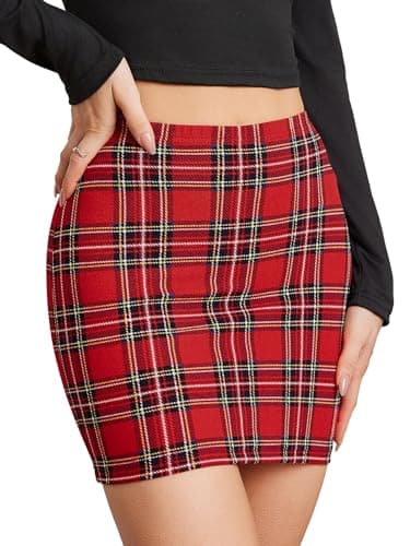Soly Hux Women's Elastic High-Waist Bodycon Mini Pencil Skirt
