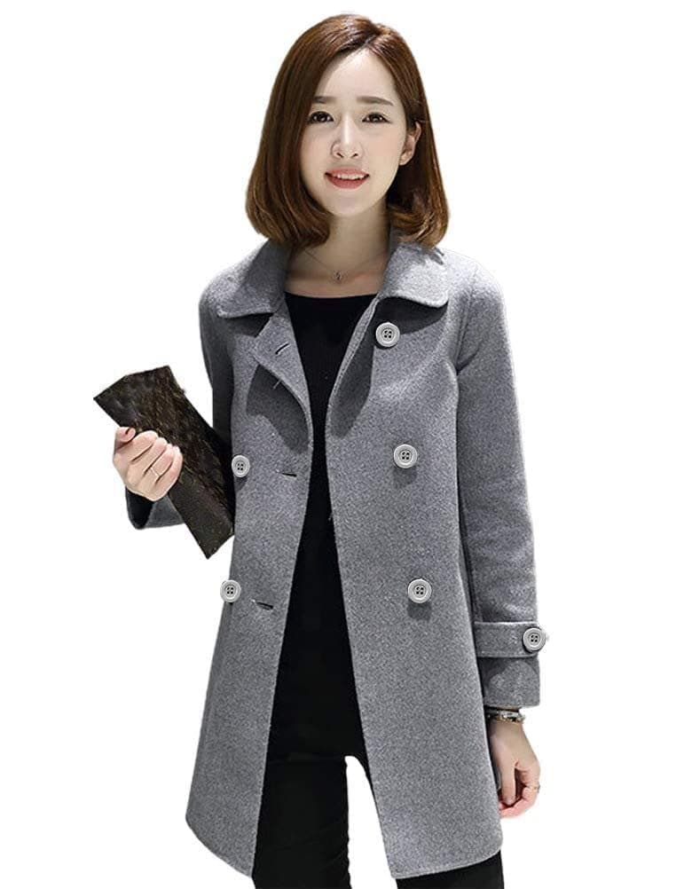 Casual Double Breasted Wool Jacket for Women