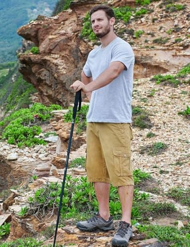 BEST SOUTH Men's Casual Long Cargo Shorts 13 Inches Relaxed Fit with Pockets