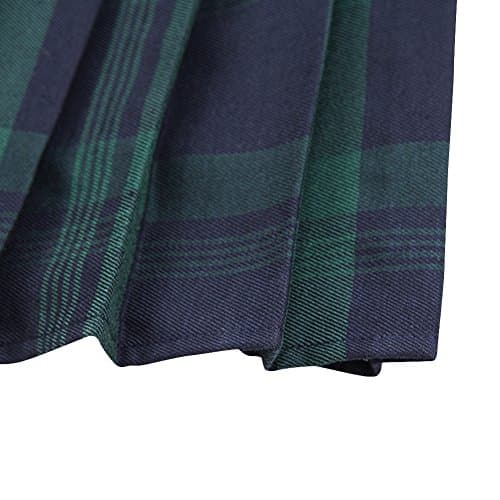 Urban CoCo Women's Elastic Waist Tartan Pleated School Skirt