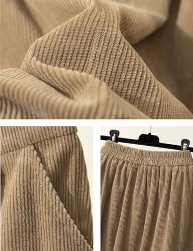 IDEALSANXUN High Waisted Wool Midi Skirt for Women Fall Winter