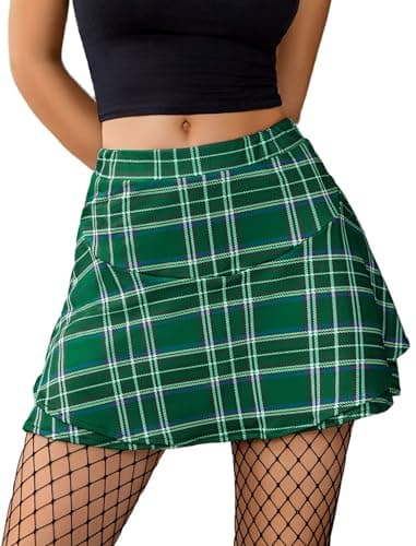 Avidlove Mini Skirt for Women High Waist Ruffle Trim Solid