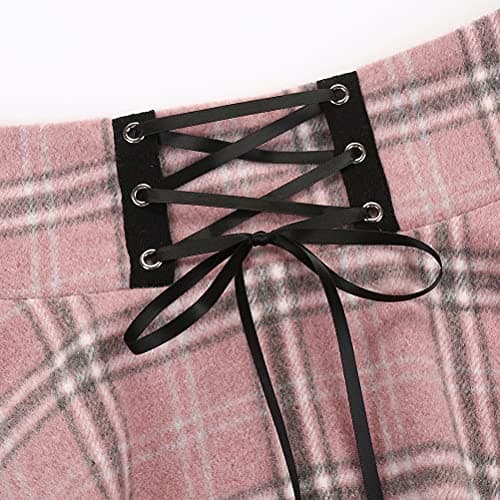 Wool Plaid Mini Gothic Skirts for Women