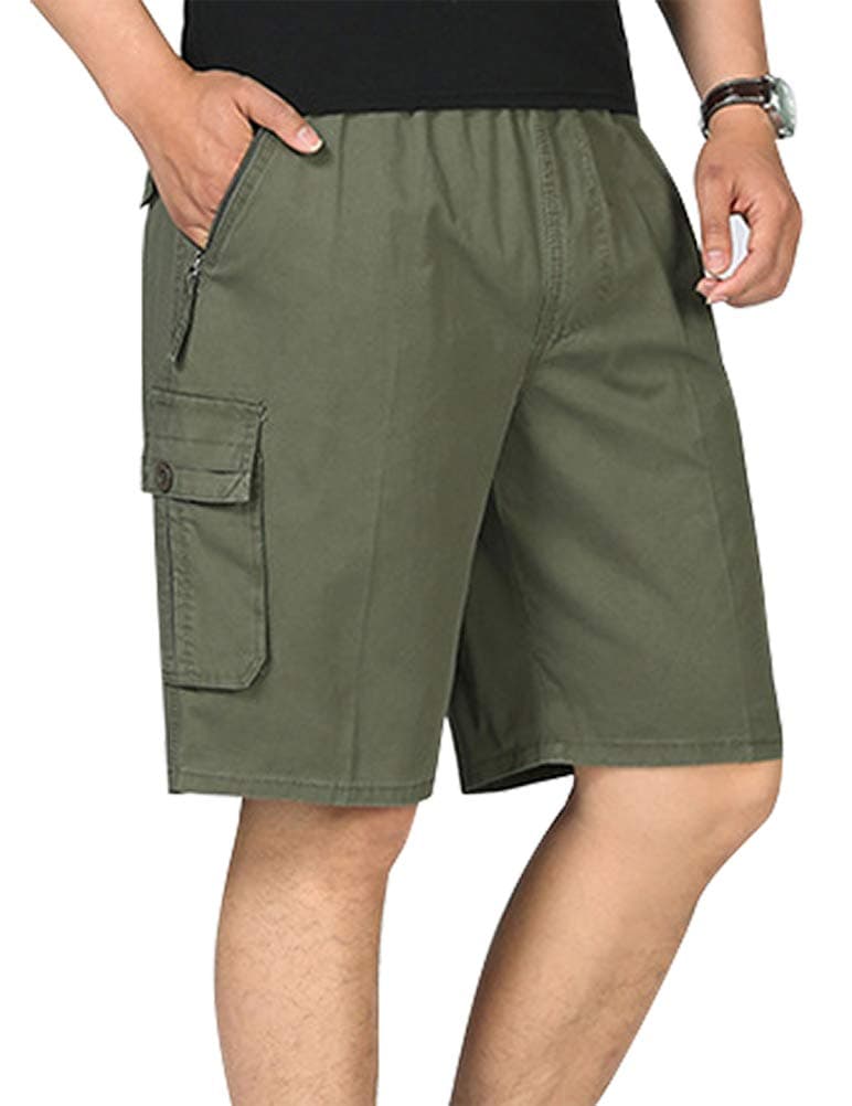 Men's Casual Cargo Shorts with Elastic Waist