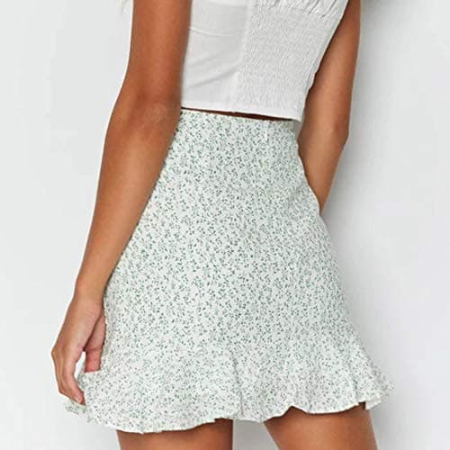 Women's Floral Print Ruffle Beach Skirt