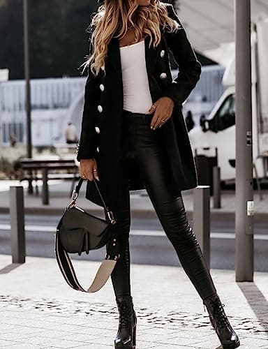 IDEALSANXUN Women's Mid-Length Double Breasted Wool Trench Coat 2024