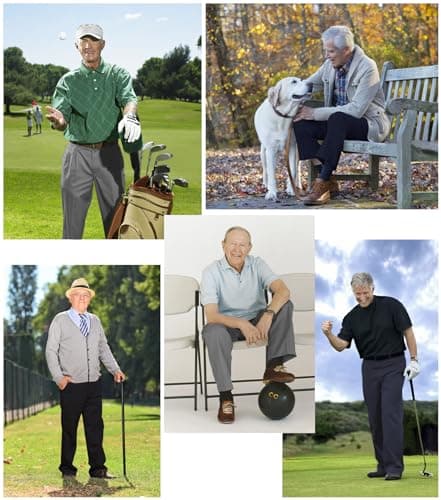 Elastic Waist Jeans for Senior Men with Zipper Fly