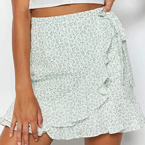 Women's Floral Print Ruffle Beach Skirt