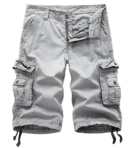 DONGD Men's Camo Cargo Shorts — Light Gray