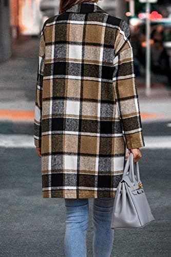PrettyGarden Women's Plaid Winter Jacket With Pockets