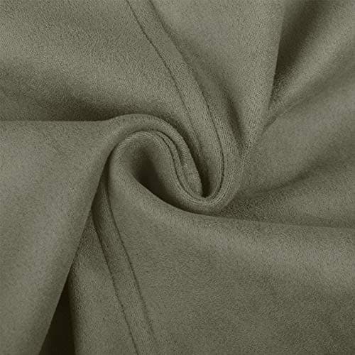 Fuinloth Women's Faux Suede Button Closure A-Line High Waist Mini Skirt — Olive