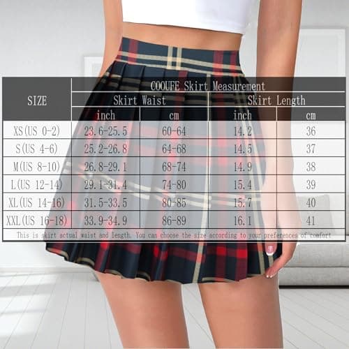 COOUFE Women's Sexy Pleated Mini Skater A-line Skirt