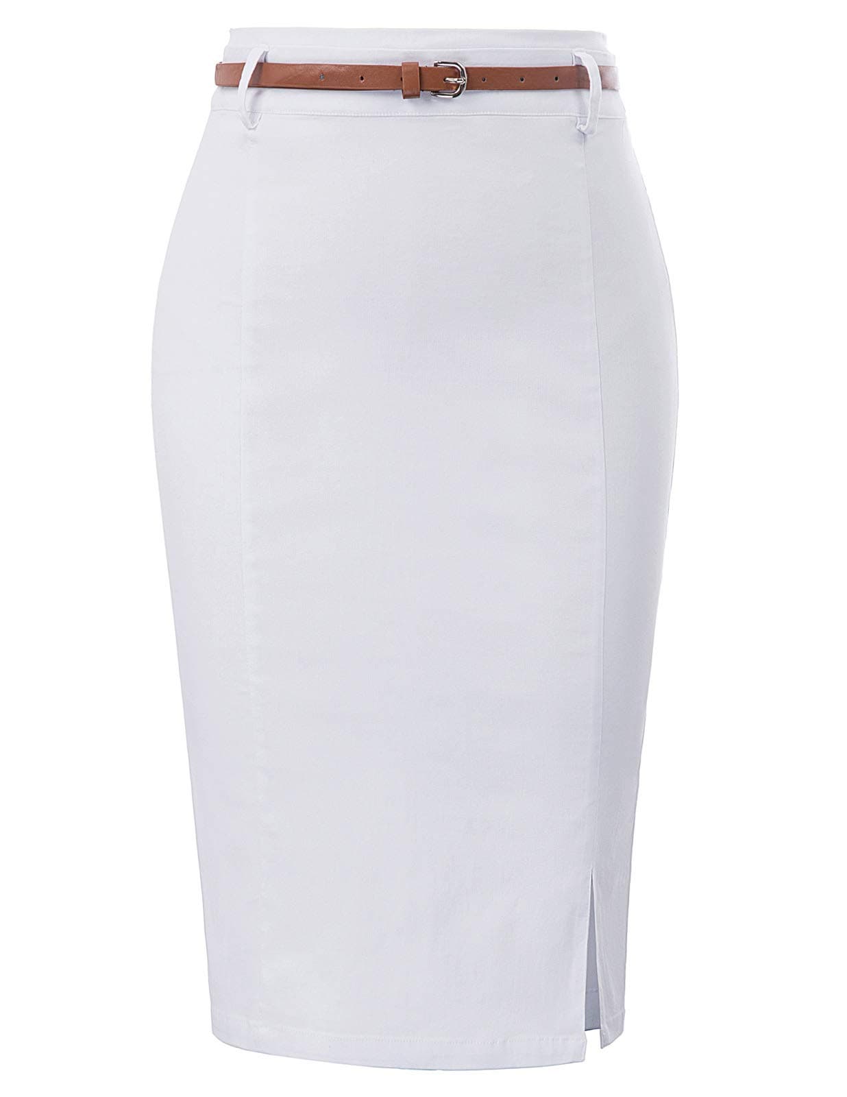 Kate Kasin Women's Bodycon Pencil Skirt with Belt