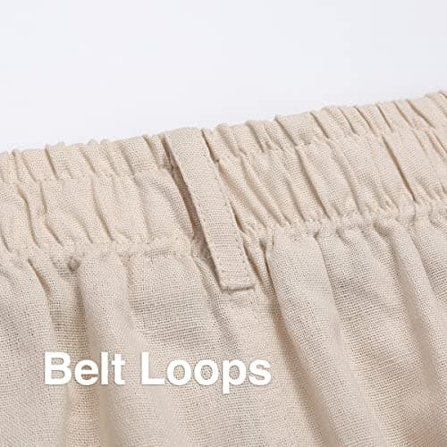 Men's Casual Loose Fit Elastic Waist Linen Beach Pants