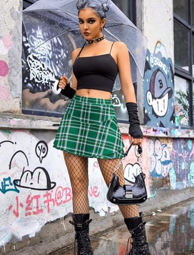 Avidlove Mini Skirt for Women High Waist Ruffle Trim Solid