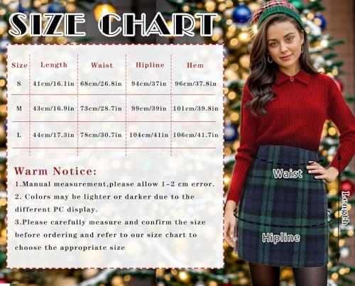 Womens High Waisted Plaid Wool Bodycon Pencil Skirt Fall Winter