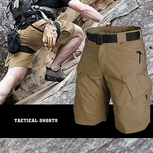 YAXHWIV Men's Tactical Waterproof Hiking Fishing Shorts Regular