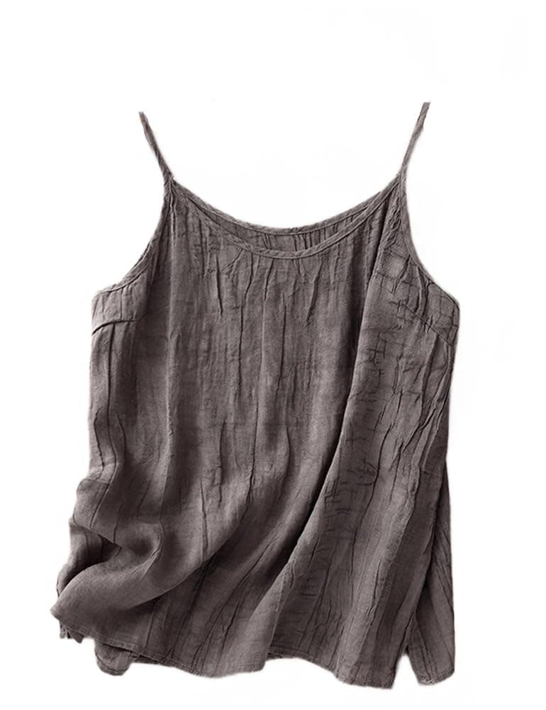 Women's Summer Sleeveless Linen Camisole Tops