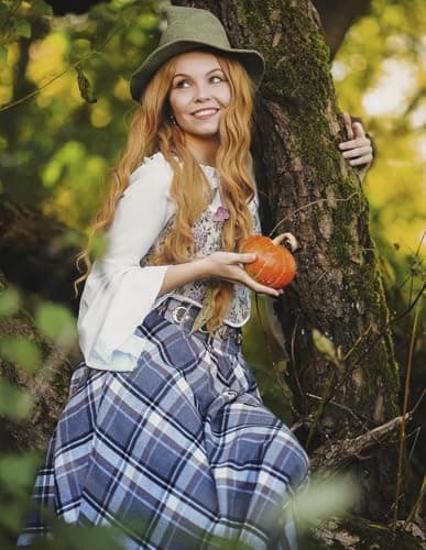 Victorian Plaid Maxi Skirt for Women