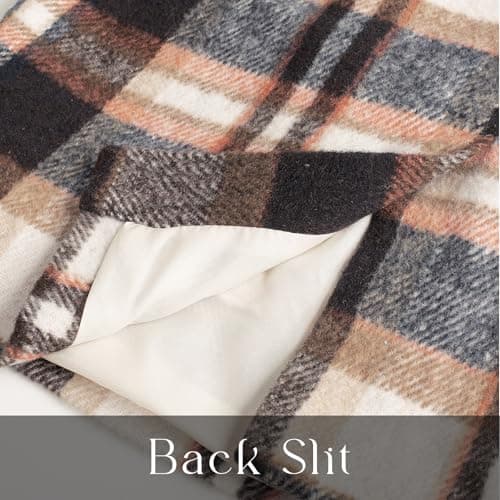 Women's High-Waist Wool Plaid Pencil Skirt for Fall and Winter