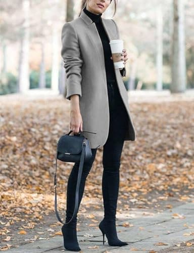 Women's Wool Peacoat with Pockets for Fall/Winter