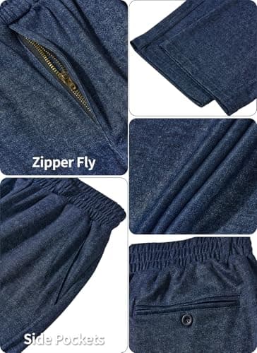 Elastic Waist Jeans for Senior Men with Zipper Fly