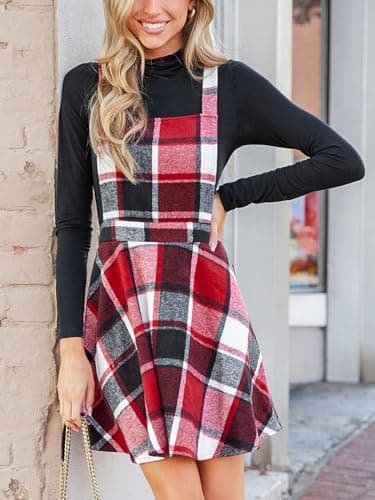CUPSHE Women's Red Plaid Mini Dress