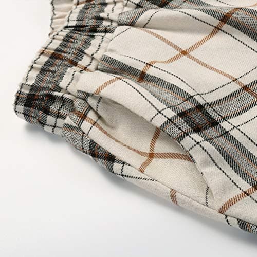 IDEALSANXUN Women’s A-line Plaid Midi Skirt with Elastic Waist