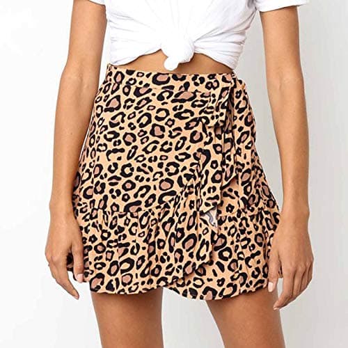 2024 Women's Mini Skirt in Ruffle A-Line Style — Brown