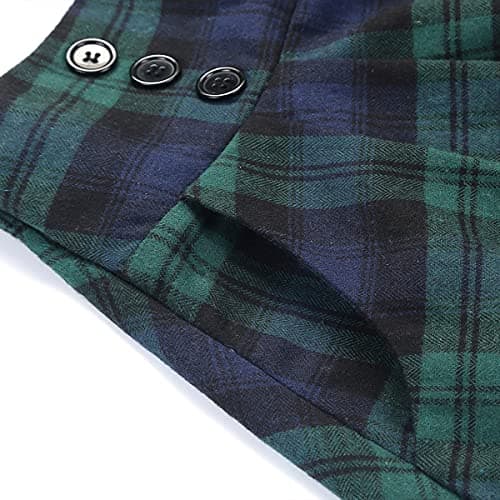 Women's High Waist Plaid Aline Midi Skirt by IDEALSANXUN