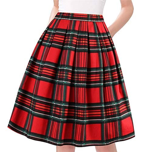 Taydey Vintage Pleated A-Line Skirts for Women