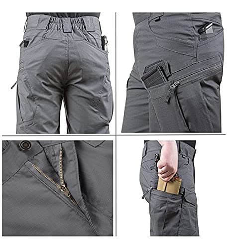 YAXHWIV Men's Tactical Waterproof Hiking Fishing Shorts Regular