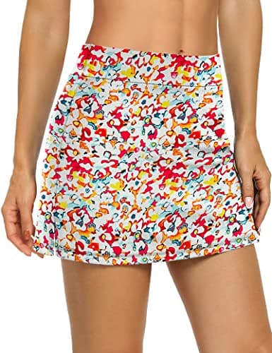 LouKeith Women's Golf Skirts Mini Skorts Summer Workout Shorts with Pockets — Pattern 6-tiny Flowers