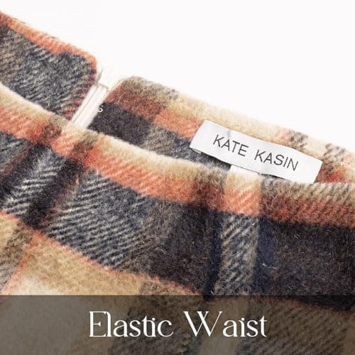 Womens Wool Plaid Pencil Skirt for Fall and Winter - Targeting women shoppers.