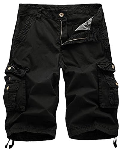 Men's Multi-Pocket Cargo Shorts — Black