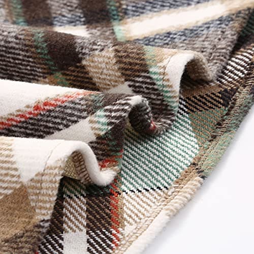 Ylingjun Long Plaid Wool Skirt for Women Winter Warm Elastic Waist