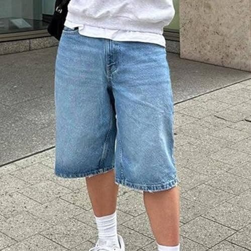 Winioder Men's Casual Baggy Jeans Shorts Wide Leg Denim Jorts