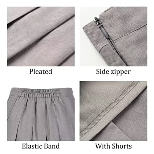 Yewsea High-Waisted Pleated Mini Skirt Skort for Women & Girls