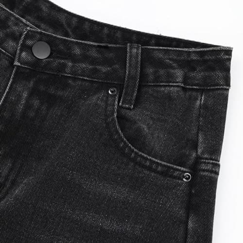 IDEWO Y2K Vintage Baggy Jean Shorts Wide Leg Denim Grunge Pants