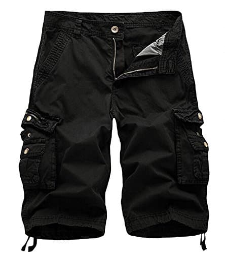 DONGD Men's Camo Cargo Shorts — Black