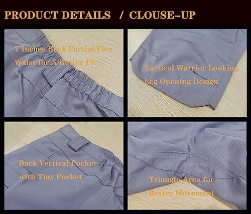Yameekamulga Men's Water-Resistant Tactical ShortsCargo Hiking Fishing Cotton Blend